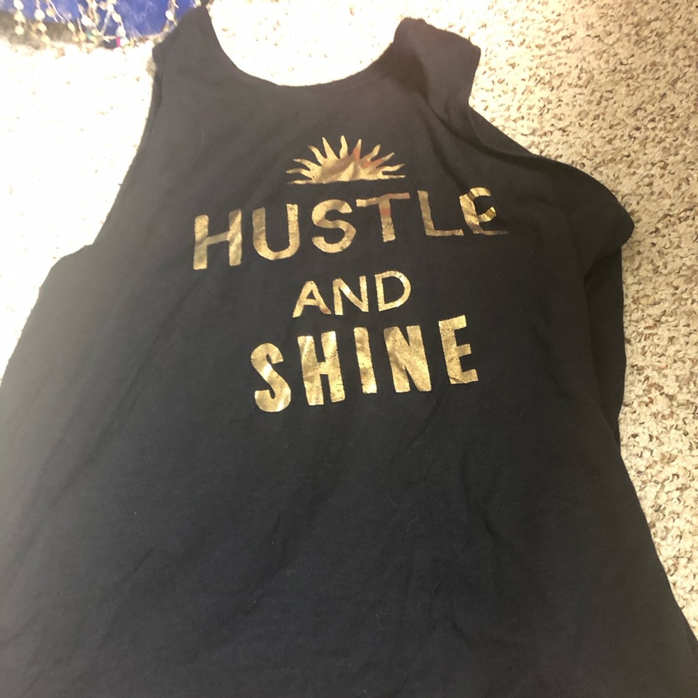Black Old Navy active tank “Hustle and Shine”